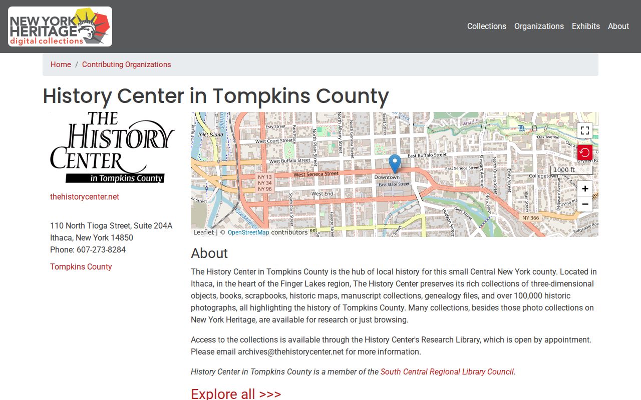 Ithaca city directory historical materials through New York Heritage and the History Center